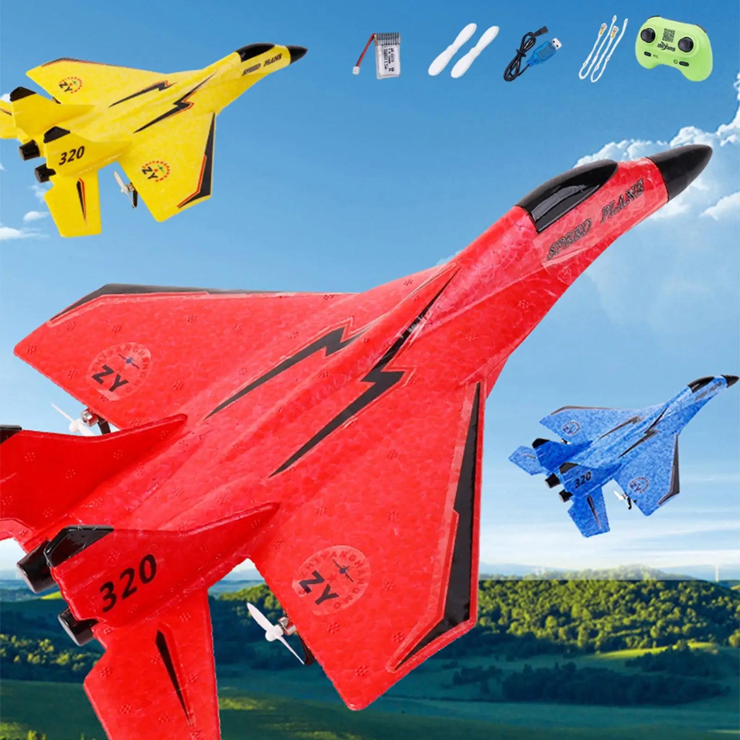 RC Foam Airplane Model Toy Model Jet Fighter RC Glider Age 8-12 Ready to Fly